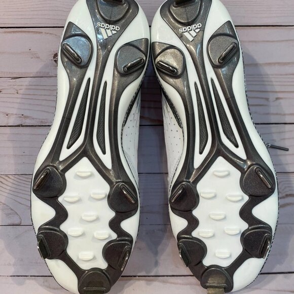 Adidas Litestrike Men\'s Baseball Cleats Size 8 White Black Metal Spikes NEW